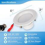 4" Inch Smart Recessed Retrofit Downlight (E26 Base) Works with Google & Alexa