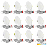 6" Inch Round Slim Recessed LED Lights 15W, 5CCT, Dimmable, 120V